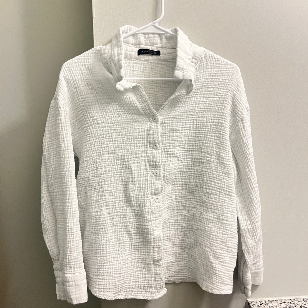 White button-down blouse